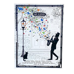 Quadro Box Que a gente tenha 30x40 Branco em MDF