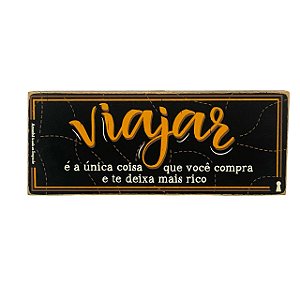 Quadro Box Viajar em MDF 8x20