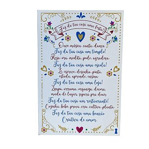 Quadro Box Faz da tua casa em MDF 40x60 Branco