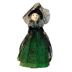 BRUXA GAIA VERDE DECORATIVA HALLOWEEN 25CM