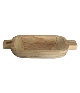 CENTRO DE MESA EM MADEIRA NATURAL 22x44 cm GRILLO