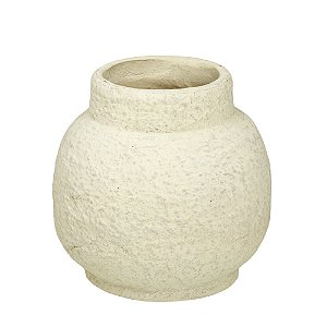 VASO DECORATIVO EM CERÂMICA 20 CM BEGE ESPRESSIONE