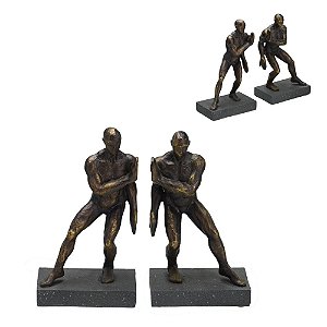 JOGO PORTA LIVROS DECORATIVO RESINA 24,5 CM ESPRESSIONE