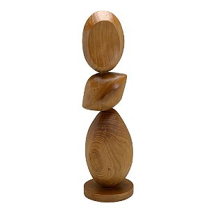 ESCULTURA DECORATIVA EM MADEIRA 46CM ESPRESSIONE