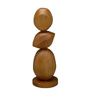 ESCULTURA DECORATIVA EM MADEIRA 37CM ESPRESSIONE