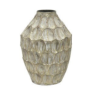 VASO DECORATIVO METAL 44CM ESPRESSIONE DOURA\DO ENVELHECIDO