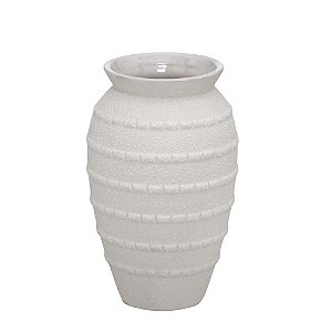 VASO DECORATIVO CERÂMICA 23CM CREME ESPRESSIONE