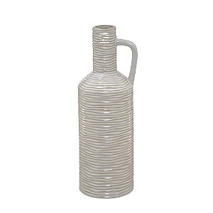 VASO DECORATIVO CERÂMICA 39CM ESPRESSIONE CREME E MARROM