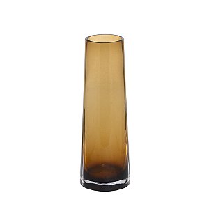 VASO DECORATIVO VIDRO 30CM ESPRESSIONE MARROM
