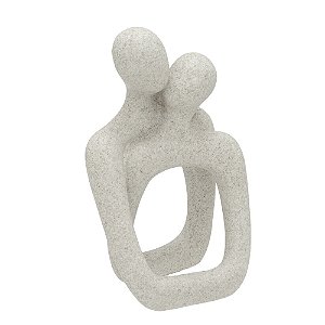ESCULTURA CASAL DECORATIVO RESINA ESPRESSIONE AREIA