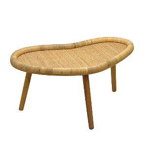 MESA DECORATIVA EM RATTAN E MADEIRA 76X39CM ESPRESSIONE