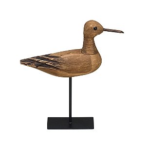ESCULTURA PASSARO DECORATIVO MADEIRA/METAL 21CM ESPRESSIONE