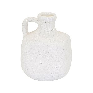 VASO DECORATIVO EM CERAMICA BRANCO 17CM LUCATTI