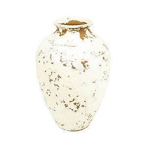 VASO DECORATIVO DE METAL BEGE RUSTICO 15X9 CM LUCATTI