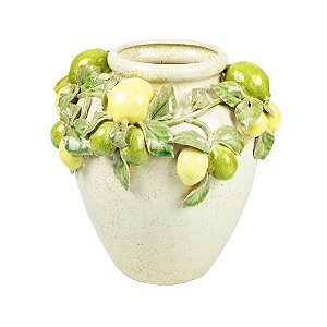 VASO DECORATIVO EM CERAMICA LIMOES SICILIANO P 20 CM LUCATTI