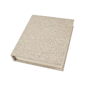 CAIXA LIVRO EM MADEIRA E LINHO BEGE G 33X28 CM LUCATTI