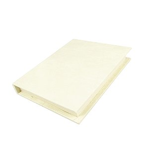 CAIXA LIVRO EM MADEIRA E LINHO P 26X21 BRANCO LUCATTI