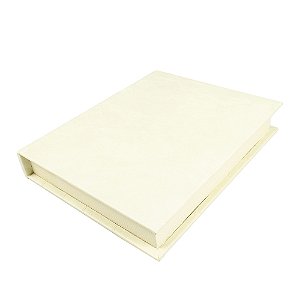 CAIXA LIVRO EM MADEIRA E LINHO G 32X27X6 CM