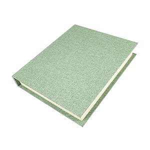 CAIXA LIVRO EM MADEIRA E LINHO VERDE 32X27 CM G LUCATTI