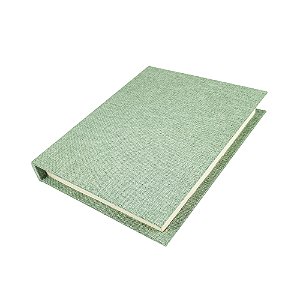 CAIXA LIVRO EM MADEIRA E LINHO VERDE P 26X21 CM LUCATTI