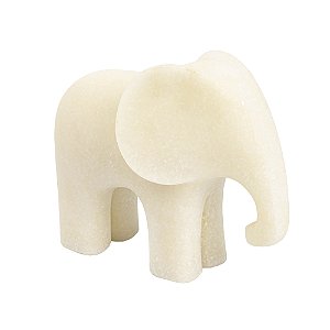 ESCULTURA DECORATIVA EM RESINA ELEFANTE BRANCO 16X20 CM LUCATTI