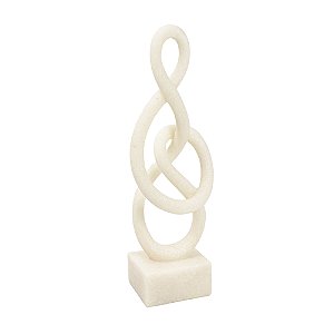 ESCULTURA DECORATIVA EM RESINA BRANCO 37CM LUCATTI