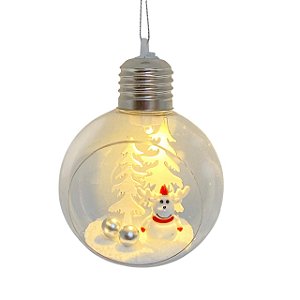 BOLA NATALINA ABERTA COM LED RENA NATALINA 10cm
