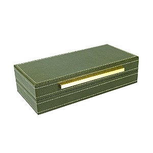 CAIXA DECORATIVA EM MADEIRA COM REVESTIMENTO EM PU 25X12 CM