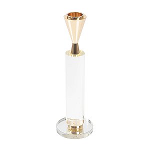 CASTICAL EM VIDRO INCOLOR E METAL ROSE GOLD G 19 CM LUCATTI