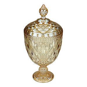 POTICHE DECORATIVO DIAMOND AMBAR METALIZADO 15x32 CM LYOR