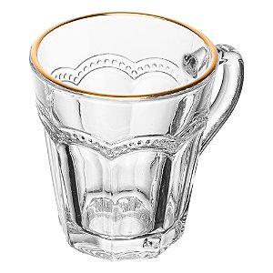 CONJ 06 XICARAS DE CAFE BELLE EPOQUE FIO DE OURO 80ML LYOR