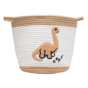 CESTA DINO 29x29x29 CM BEGE/BRANCA POLIESTER LYOR