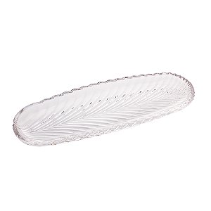 TRAVESSA FOLHA DECOR CRISTAL DE CHUMBO LEAF 39,5X14CM LYOR
