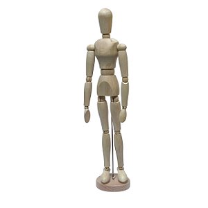 ESCULTURA MANEQUIM DECORATIVO MADEIRA FLEXIVEL 43CM