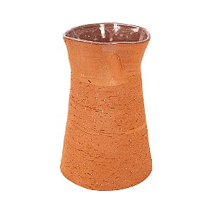 VASO RUSTICO DECORATIVO EM CERAMICA TERRACOTA 21X14CM