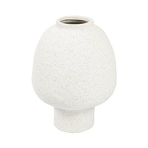 VASO EM CERAMICA DECORATIVO BRANCO G ORGANICO 27X19CM