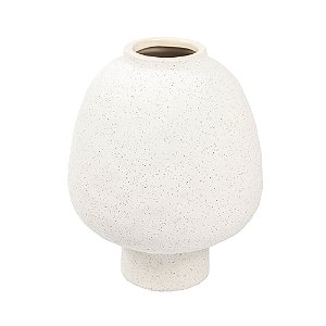 VASO ORGANICO DECORATIVO EM CERAMICA BRANCO P 21X16CM