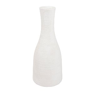 VASO GARRAFA DECORATIVO EM CERAMICA BRANCO 44X19CM