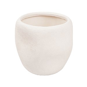 VASO ORGANICO DECORATIVO EM CERAMICA BRANCO 23X25CM