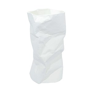 VASO EM CERAMICA BRANCO DECORATIVO 40X20X20CM