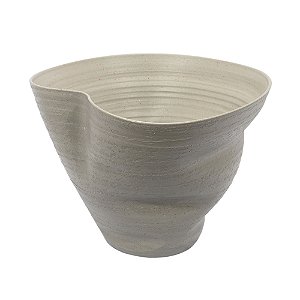 VASO DECORATIVO ORGANICO EM CERAMICA CINZA 24X35X33CM