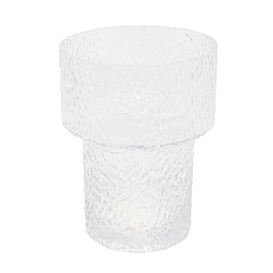 VASO DECORATIVO EM VIDRO INCOLOR P 21X16CM