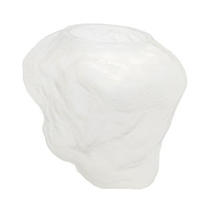 VASO DECORATIVO FORMAS EM VIDRO BRANCO P  31X35X25CM