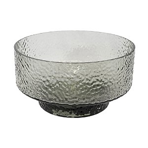 VASO CENTRO DE MESA DECORATIVO EM VIDRO FUME 15X28CM
