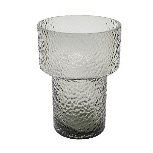 VASO DECORATIVO EM VIDRO FUME G 30X21CM
