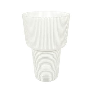 VASO EM VIDRO BRANCO DECORATIVO P 33X21cm