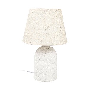 ABAJUR EM CERAMICA RUSTICA COM CUPULA NATURAL 36X26CM