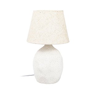ABAJUR EM CERAMICA COM CUPULA NATURAL 40X26CM