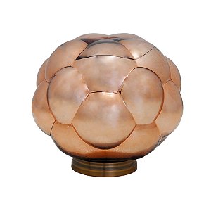 LUMINARIA EM METAL C/ VIDRO METALICO COBRE 37X37cm