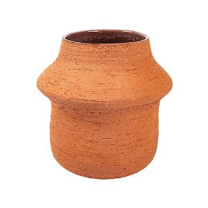 VASO EM CERAMICA DECORATIVO TERRACOTA RUSTICO 21X21CM